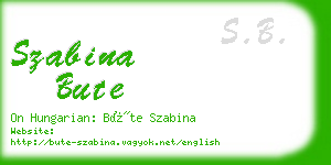 szabina bute business card